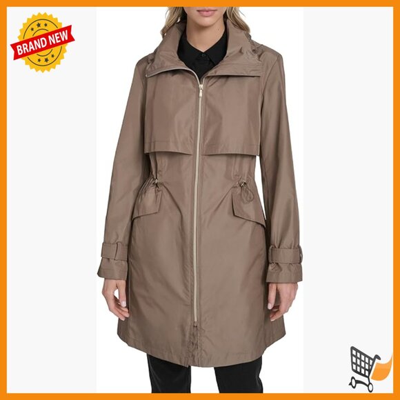 Jackets & Blazers - Waterproof Trench Coat with Stow Away Hood, Adjustable Fit